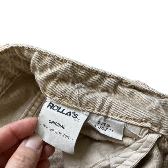 Rolla's Original High Rise Straight Leg Jeans Sand Beige Denim Women's US 29 - Picture 8 of 10